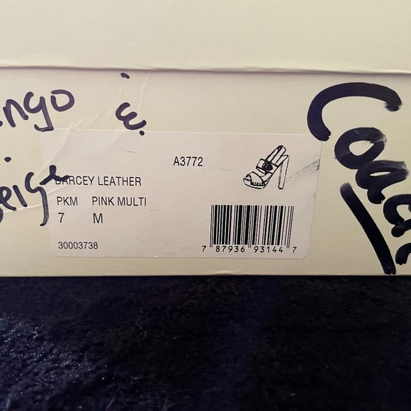 Coach Darcey Leather Pink Multi Heels  - Size 7 - Picture 7 of 7